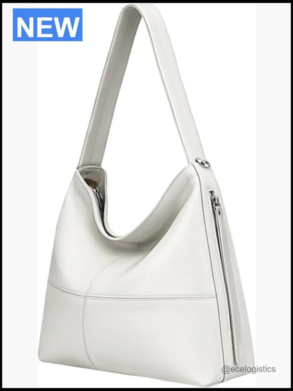 Genuine Leather Hobo Crossbody Work Tote Bag with 2 Straps